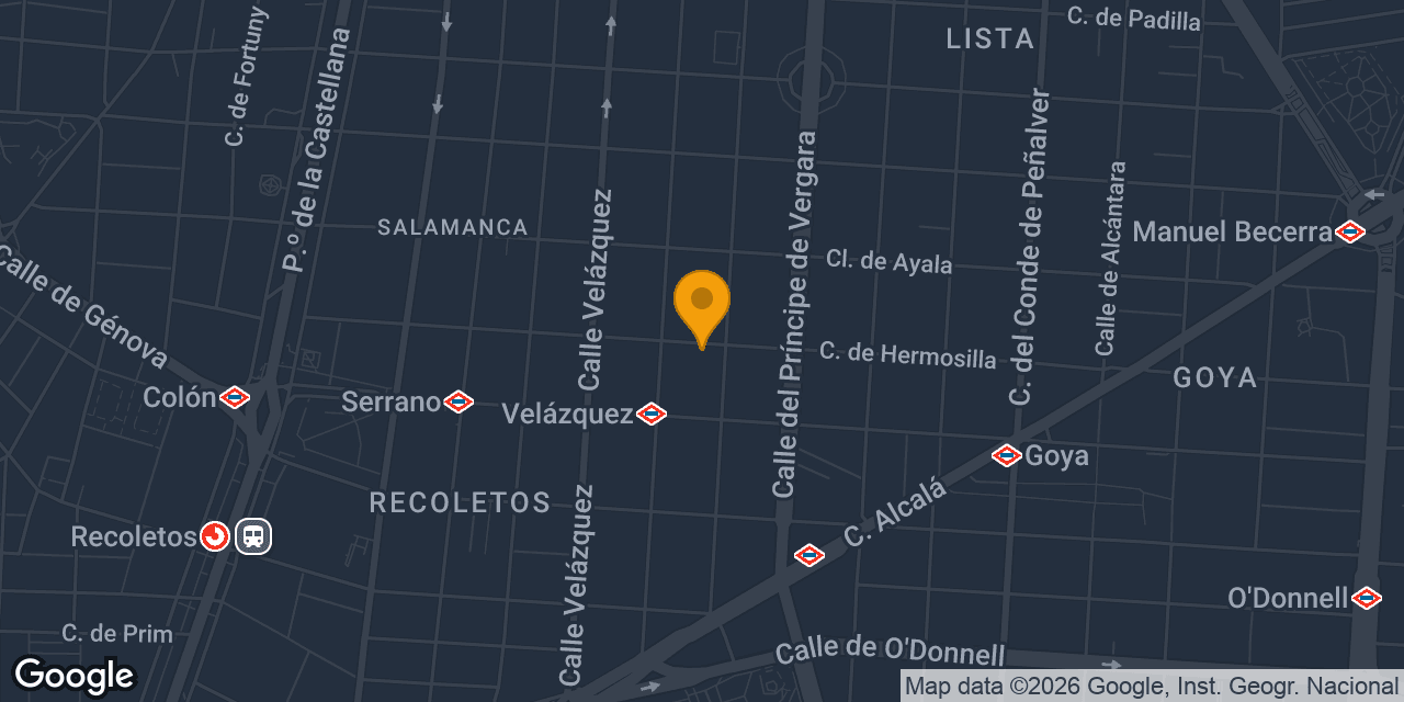 Mapa con la ubicación de Aluminios Moreno