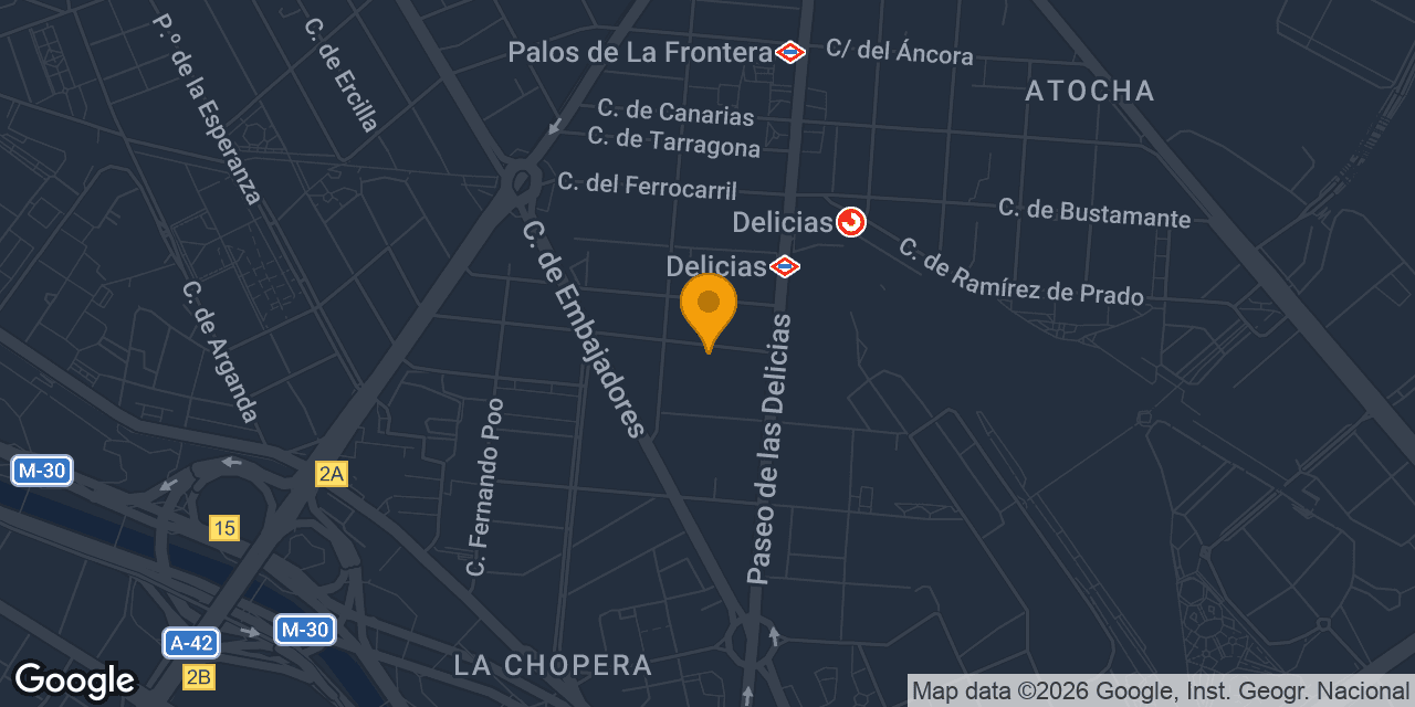 Mapa con la ubicación de Cerrajería Rocha