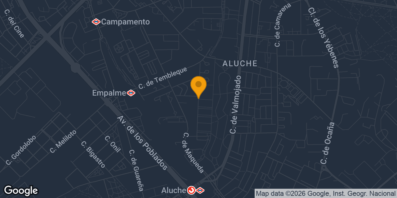 Mapa con la ubicación de Cerrajeros Aluche Pordo